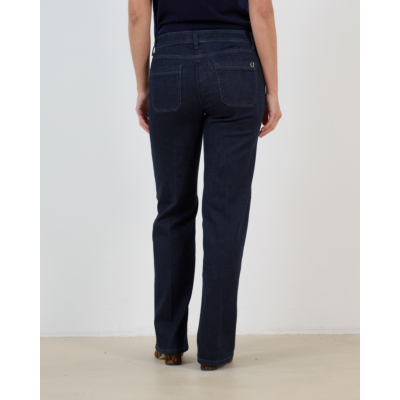 Cambio Tess Straight Leg Jeans Donker Blauw