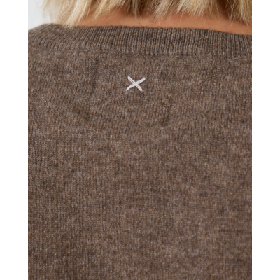People's Republic of Cashmere Kasjmier Shirt Korte Mouwen Taupe