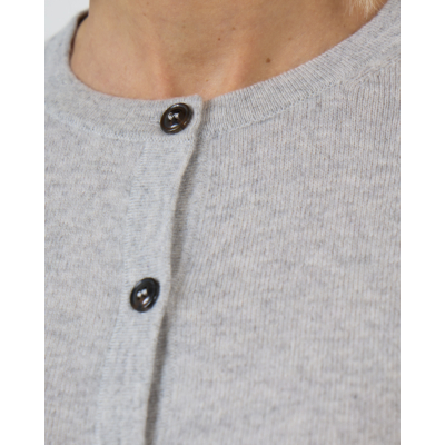 People's Republic of Cashmere Kasjmier Cardigan Vest met Knoopsluiting Grijs
