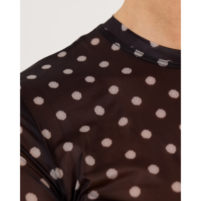 Ganni Sheer polkadot shirt zwart