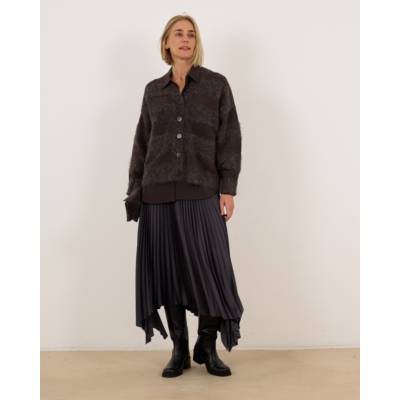 Joseph Zijde Joe blouse donker bruin