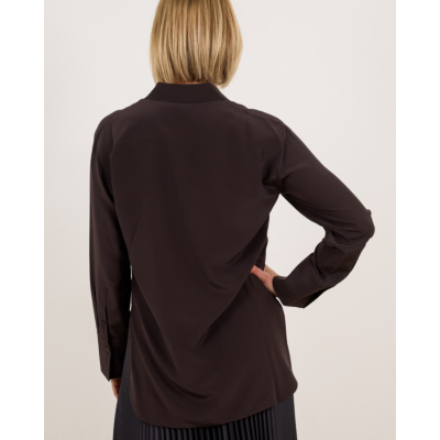 Joseph Zijde Joe blouse donker bruin