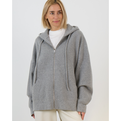 Extreme Cashmere n°460 Donnie Kasjmier Hoodie met Rits Grijs