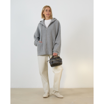 Extreme Cashmere n°460 Donnie Kasjmier Hoodie met Rits Grijs