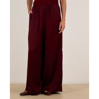 Drykorn Tweezer Wijde Broek in Satijn Bordeaux L34