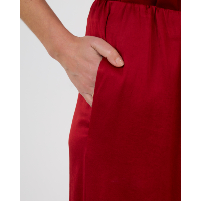 Drykorn Tweezer Wijde Pantalon in Satijn Rood L34
