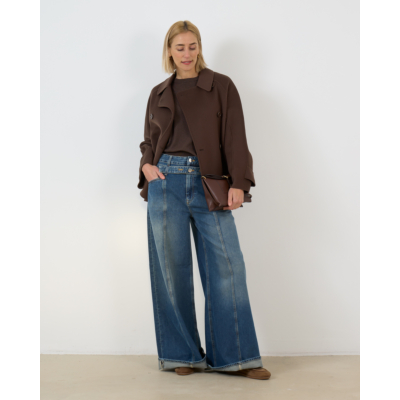 'S Max Mara  Wollen Double-Breasted Mantel Donker Bruin