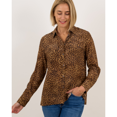 Weekend Max Mara  Printed silk pocket shirt Camel