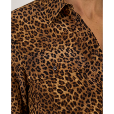Weekend Max Mara  Printed silk pocket shirt Camel