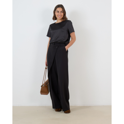 Weekend Max Mara  Satijn en Jersey T-Shirt Zwart