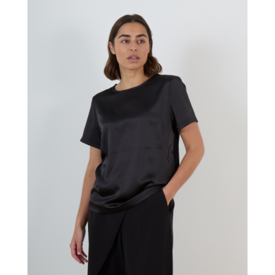 Weekend Max Mara  Satijn en Jersey T-Shirt Zwart