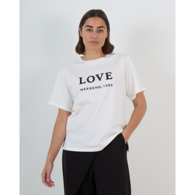 Weekend Max Mara  T-shirt van Jersey met Print en Pailletten Wit