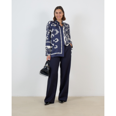 Weekend Max Mara  Zijden Blouse Print Navy