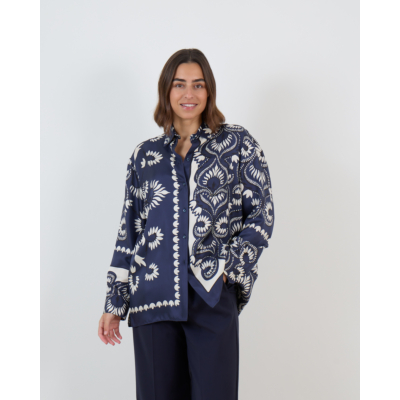 Weekend Max Mara  Zijden Blouse Print Navy