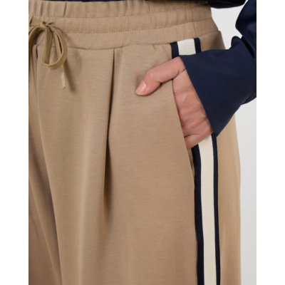 Weekend Max Mara  Wkdperdoni Pantalon met Contrasterende Banddetails Camel Bruin