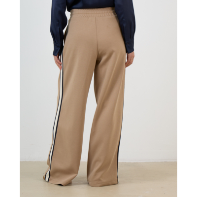 Weekend Max Mara  Wkdperdoni Pantalon met Contrasterende Banddetails Camel Bruin