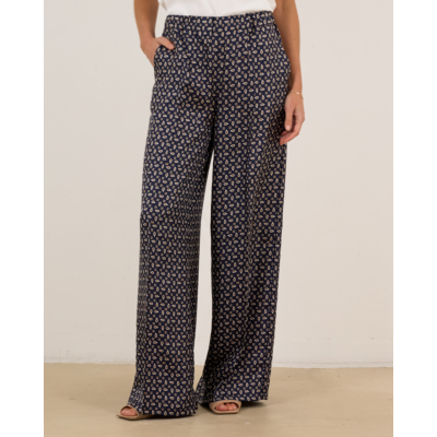 Max Mara Main Printed silk trousers Ultramarine