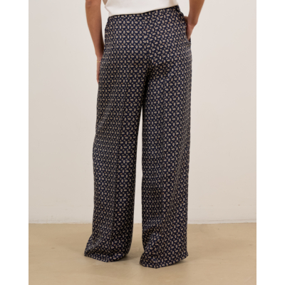 Max Mara Main Printed silk trousers Ultramarine