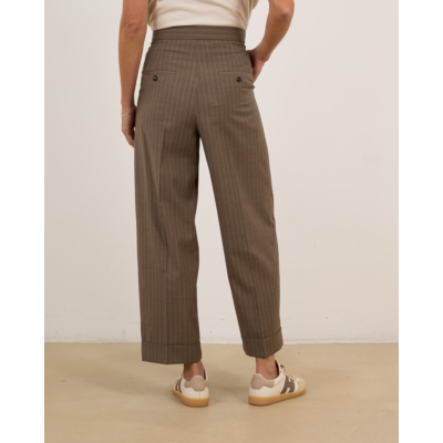 Max Mara Main Pinstripe wol trousers Hazelnut brown