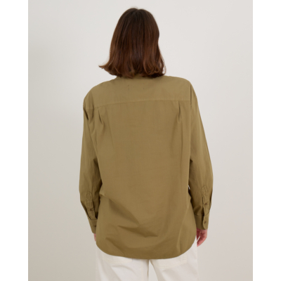 Nili Lotan Katoenen Blouse Olive Green