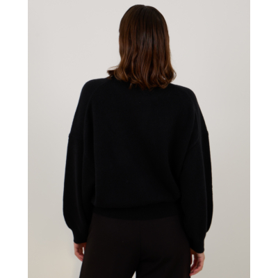 Lisa Yang Veira Kasjmier Pullover Dropped Shoulder Trui Zwart