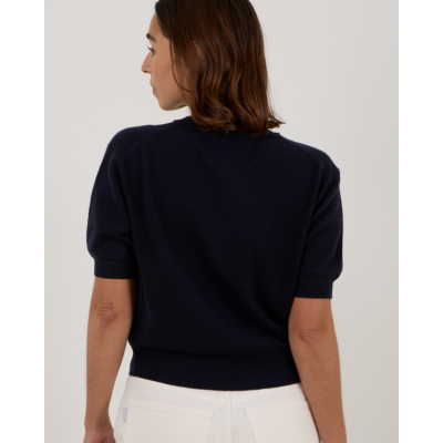 Lisa Yang Genevra Kasjmier Pullover Shirt Deep Navy