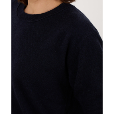 Lisa Yang Genevra Kasjmier Pullover Shirt Deep Navy