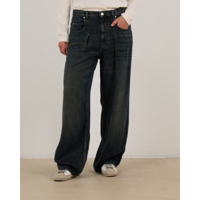 Isabel Marant Rodayna Geplooide Wide-Leg Jeans Donker Blauw