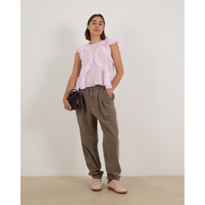 Marant Étoile Nalou Geplooide Mouwloze Top Licht Roze