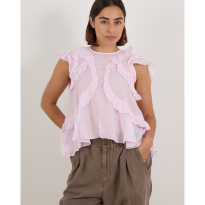 Marant Étoile Nalou Geplooide Mouwloze Top Licht Roze