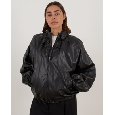 Marant Étoile  Neela Faux Leer Jack met Trekkoord Details Zwart