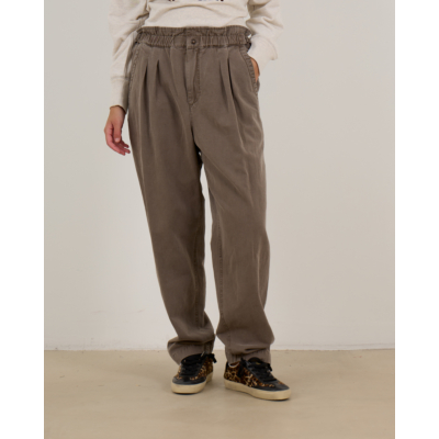 Marant Étoile Neriah Geplooide Broek met Elastische Band Brons Bruin