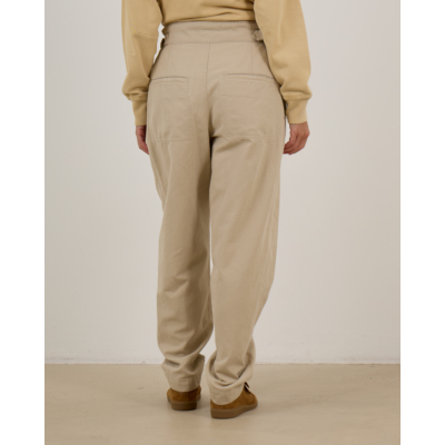 Marant Étoile Neriah Geplooide Broek met Elastische Band Beige
