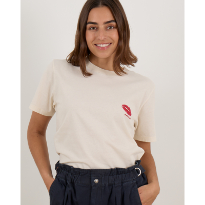 Marant Étoile Katoenen T-Shirt Lipstick Detail Off-white