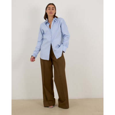Róhe Wollen Geplooide Midwaist Tailord Pantalon