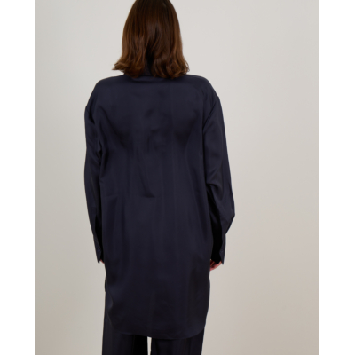 Róhe Signature Zijde Shirt Blouse Navy