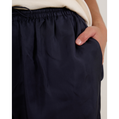 Róhe Zijde Wide Leg Pantalon Navy