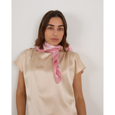 Luisa Cerano Zijde Sjaal Blush/ Camel