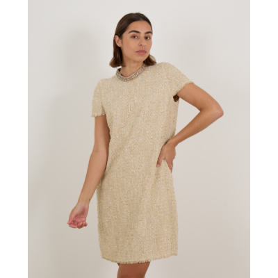 Luisa Cerano Tweed Jurk Beige