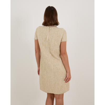 Luisa Cerano Tweed Jurk Beige