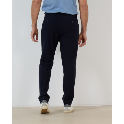 Marco Pescarolo Far Wollen Pantalon met Plooi Navy Blauw