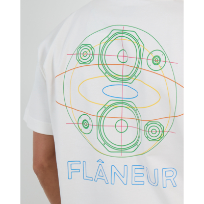 Flâneur Speaker Graphic Design T-Shirt Wit