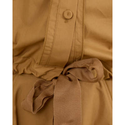 Forte Forte Cropped Blouse Met Strikdetail Camel