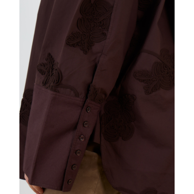 Rotate Oversized Blouse met Bloemenpatroon Donker Bruin