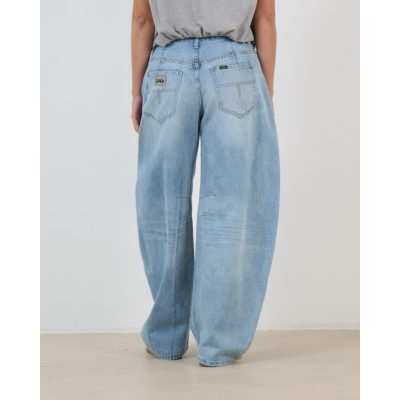 Lois Aliana Wijde Balloon Jeans met Verfspetter Licht Blauw L32