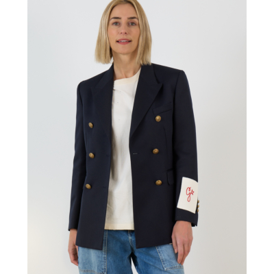 Golden Goose Wollen Double-Breasted Blazer met Gouden Knopen Navy