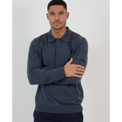 Stone Island Ghost Polo Pullover Lange Mouw Slate Blue