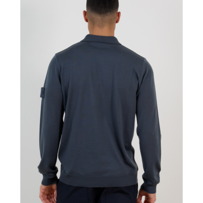 Stone Island Ghost Polo Pullover Lange Mouw Slate Blue