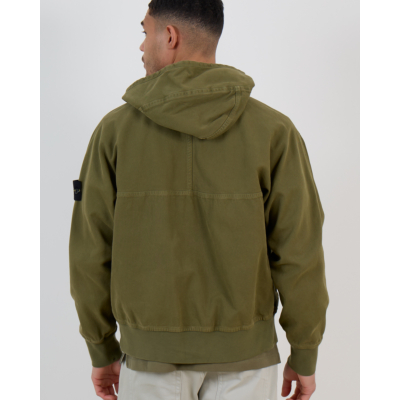 Stone Island Oversized Jack met Rits en Capuchon Militair Groen