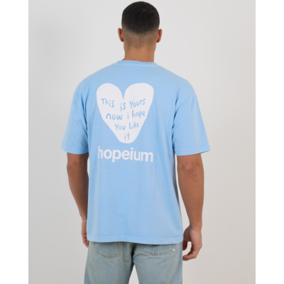 Hopeium T-shirt met Backprint Blauw